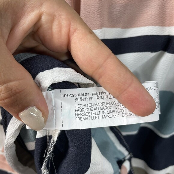 Zara Collection Blouse Women’s Extra Small White Striped ¾ Sleeve Top - Picture 7 of 7